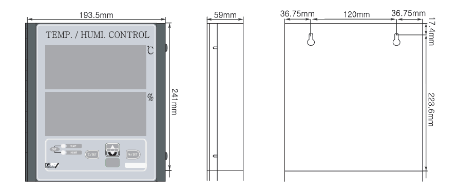 Bản vẽ k&iacute;ch thước FOX-300JR1: rộng 193,5mm, cao 241mm, s&acirc;u 59mm