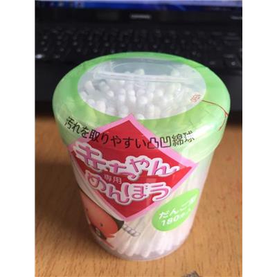 Hộp 180 Tăm Bông Life Akachan Nhật Bản, Thân Giấy, Kháng Khuẩn, Đầu Xoắn Dành Cho Trẻ Em