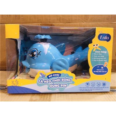 XANH: Đồ Chơi Cá Heo Thổi Bóng Enfa Có Nhạc Đèn + 3 PIN AA