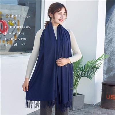 Khăn Choàng Cổ Cashmere Đa Năng Thời Trang MÀU XANH NAVY - Kt: (200 x 73) cm