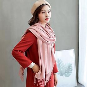 Khăn Choàng Cổ Cashmere Đa Năng Thời Trang MÀU HỒNG BABY - Kt: (200 x 73) cm