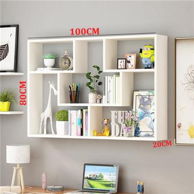 GIÁ SÁCH Gỗ Lắp Ráp Treo Tường Nhiều Ngăn Trang Trí MÀU TRẮNG