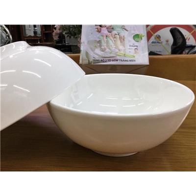Tô Sứ Trắng Size ĐẠI 8 Inch - Kt: (20 x 9) cm