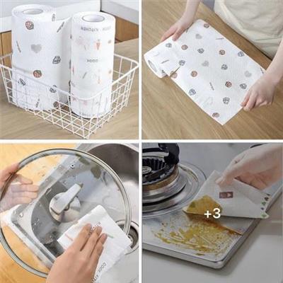 Cuộn Giấy Lau Bếp Đa Năng Vải Không Dệt Tái Sử Dụng