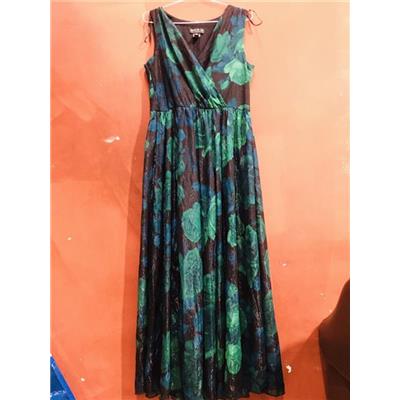 Đầm Dài Maxi ALEXA B (Xuất US) Hoa Hồng Xanh Ngọc Lục Bảo Size 8P