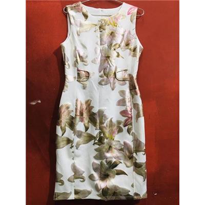 TRẮNG: Đầm Ôm Enfocus Studio (Xuất US) Size 8 HOA GẤM KHÔNG TAY