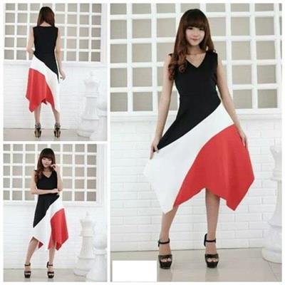 ĐẦM XÒE Phối 3 Màu Kate and Lily (Xuất US) Không Tay Cổ Tim Size 6/8