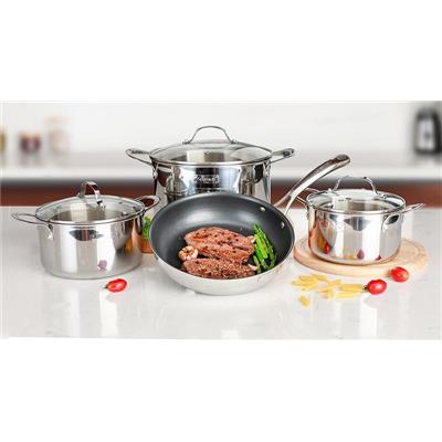 Bộ Nồi Chảo Inox Cao Cấp 3 Lớp Liền Đáy Elmich TriMax EL-3742 Đáy Từ