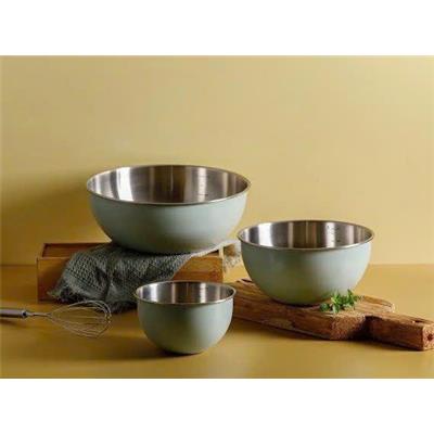 Bộ 3 Tô Sắc Màu Inox 304 Five Star Có Vạch Chia Dung Tích MÀU XANH