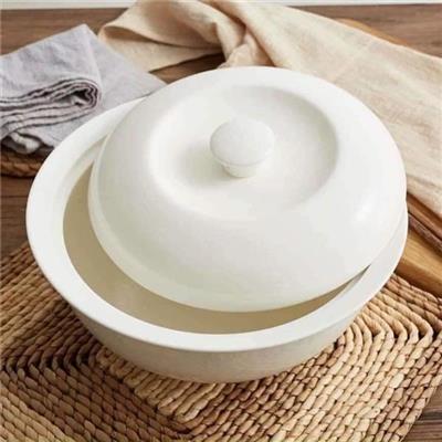 Thố Sứ Trắng Có Nắp Minh Châu 9 Inches