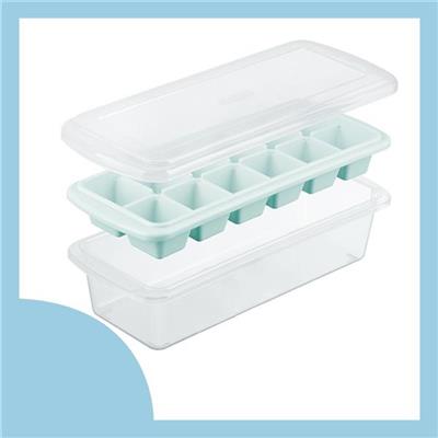 Khay Đá Vuông Kari Inochi 12 Viên Có Hộp Đựng + Nắp Đậy