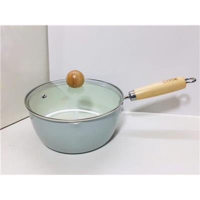 Nồi Quánh Thép Ceramic Green Cook 20cm GCP248-20IH Tay Cầm Gỗ, Đáy Từ