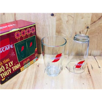 Hộp 2 Ly Thủy Tinh NESCAFE THÂN LỠ 350ml