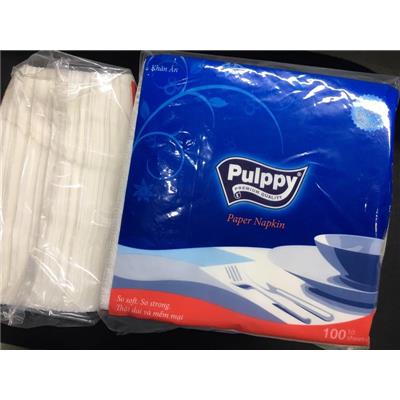 Bịch KHĂN GIẤY ĂN PULPPY Vuông 100 Tờ