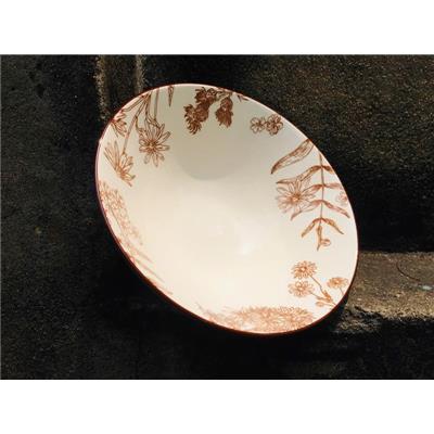 TÔ Sứ Nhật Loe Hình Nón 8 In Dùng Decor, Trang Trí Bàn Ăn, Bàn Tiệc...HOA NÂU