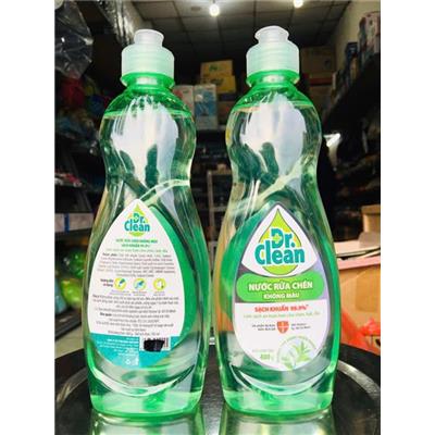 XANH: Combo 2 Chai Nước Rửa Chén DR. Clean Không Màu Hương Trà Xanh 400g(x2)