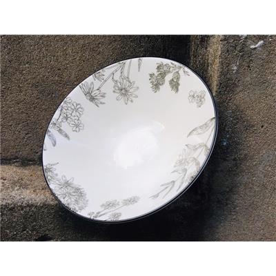 Tô Sứ Nhật Loe Hình Nón 8 In Dùng Decor, Trang Trí Bàn Ăn, Bàn Tiệc...HOA XÁM