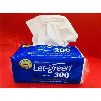 Bịch Khăn Giấy Lụa LET-GREEN 300 Tờ x 2 Lớp