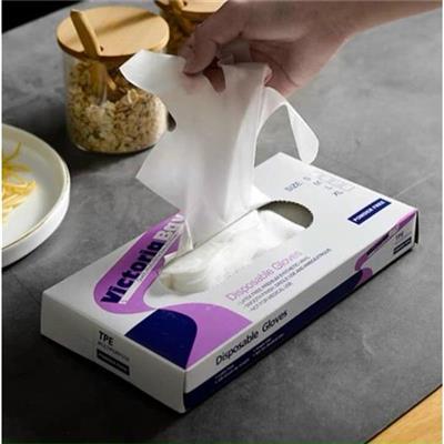 Hộp 100 Găng Tay Thực Phẩm TPE Victoria Bay Dùng Một Lần Size L