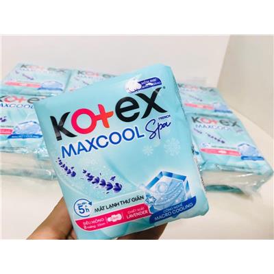 MỘT GÓI Băng vệ sinh Kotex Max Cool French Spa siêu mỏng cánh 23 cm (8 miếng)