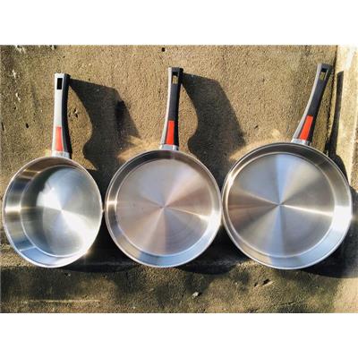 Chảo Inox 316 Năm Lớp Liền Khối KIMS COOK Size 26cm Đáy Từ - Hàng Xuất Châu Âu