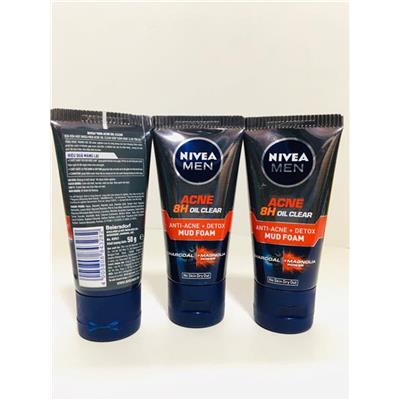 COMBO 3 TUÝP Sữa Rửa Mặt NIVEA MEN Giúp Giảm Mụn & Hư Tổn Da 50g Anti Acne Oil Control Mud Foam