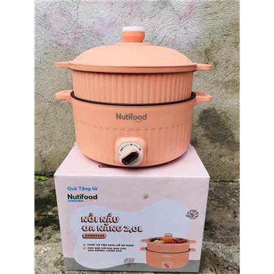 Nồi Lẩu Điện Đa Năng GREEN COOK 2 Lít GCEH2420 Kèm Xửng Hấp