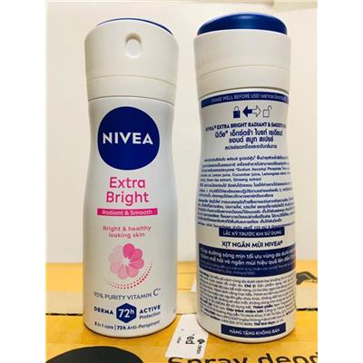 Xịt Khử Mùi NIVEA NỮ Giúp Trắng Mịn Mờ Vết Thâm Nivea 60ml (CHAI TRẮNG)