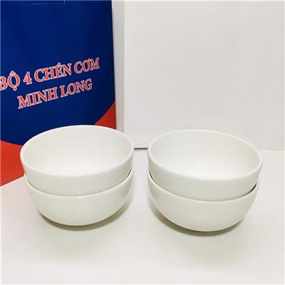 Hộp 4 Chén Cơm MINH LONG 10 cm - Gourmet Lys - Trắng Ngà  Hop 4 Chen Com MINH LONG 10 cm - Gourmet Lys - Trang Nga