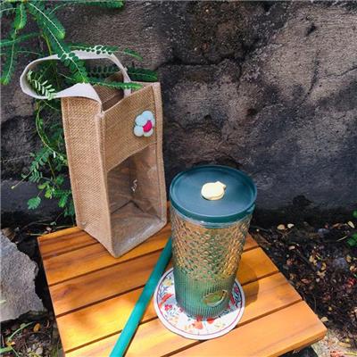 Combo Ly Thuỷ Tinh Siêu To 640ml Kèm Ống Hút + Túi Bố Đựng Ly