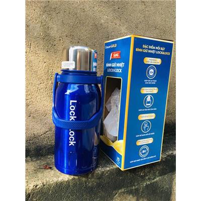 Bình Giữ Nhiệt LocknLock 1150ml Có Quai Xách - XANH:  Binh Giu Nhiet LocknLock 1150ml Co Quai Xach - XANH: