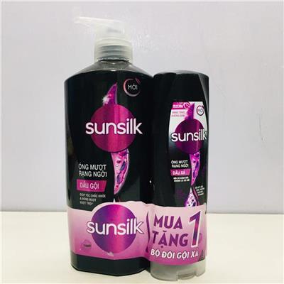 ĐEN: DẦU GỘI SUNSILK Óng Mượt Rạng Ngời 650g - Tặng Kèm Dầu Xả 140G  DEN: DAU GOI SUNSILK Ong Muot Rang Ngoi 650g - Tang Kem Dau Xa 140G