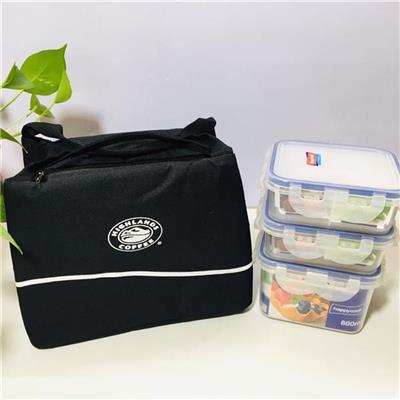 Bộ TÚI GIỮ NHIỆT Highlands Coffee + 3 HỘP NHỰA NẮP KÍN Happy Cook Đem Cơm Ăn Trưa