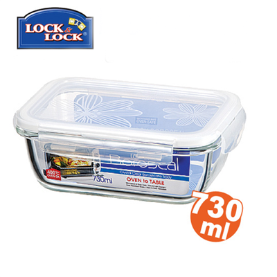 Hộp Thủy Tinh Chịu Nhiệt CHỮ NHẬT LOCK&LOCK Nắp Kín 730ml LLG430