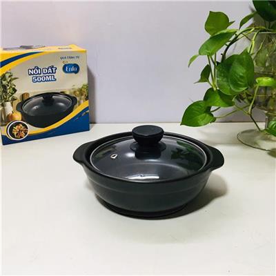 Nồi Đất ENFA 500ml Nắp Kính (Size Nhỏ)  Noi Dat ENFA 500ml Nap Kinh (Size Nho)