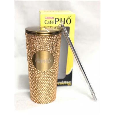Ly Giữ Nhiệt Café Phố BLING BLING 550ml MÀU VÀNG  Ly Giu Nhiet Cafe Pho BLING BLING 550ml MAU VANG
