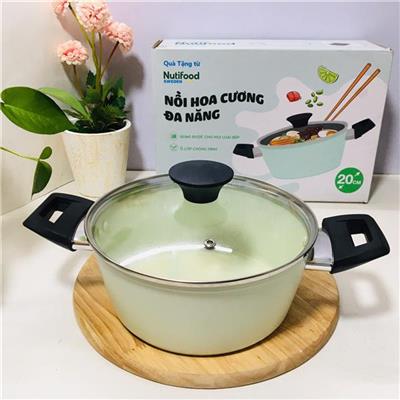 XANH LÁ PASTEL: Nồi HOA CƯƠNG ĐA NĂNG GREEN COOK Size 20cm GCS222-20IH Đáy Từ