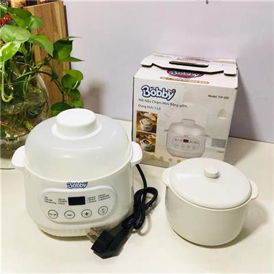 Nồi Nấu Chậm Bobby 1 Lít Bảng Điều Khiển Tiếng Việt - 12 Chức Năng Nấu (Nấu Cháo, Chưng Yến, Nấu Chè, Hầm Canh...)  Noi Nau Cham Bobby 1 Lit Bang Dieu Khien Tieng Viet - 12 Chuc Nang Nau (Nau Chao, Chung Yen, Nau Che, Ham Canh...)