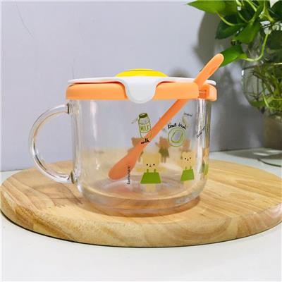 CAM: Chén Ăn Dặm Cho Bé Cao Cấp Luminarc Girl Bear 500ml Có Nắp Đậy, Kèm Muỗng