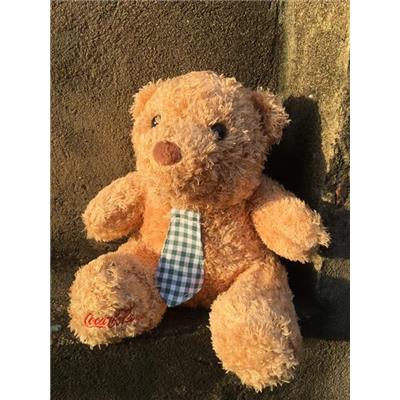 Gấu Bông Teddy Bear CoCa Cola Lông Xù Đeo Cà Vạt Ngồi Cao 20cm