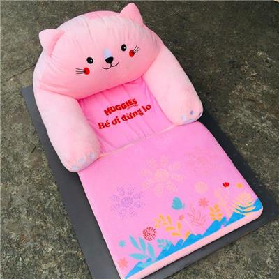 Sofa Giường Huggies 2 In 1 Nhồi Bông Mềm Mịn Cho Bé MÈO HỒNG  Sofa Giuong Huggies 2 In 1 Nhoi Bong Mem Min Cho Be MEO HONG