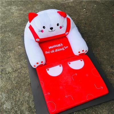 Sofa Giường Huggies 2 In 1 Nhồi Bông Mềm Mịn Cho Bé MÈO ĐỎ  Sofa Giuong Huggies 2 In 1 Nhoi Bong Mem Min Cho Be MEO DO