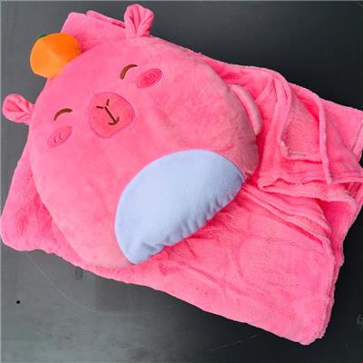 Bộ Mền Gối 2 Trong 1 CAPYBARA HỒNG - Mền (160 x 98) cm