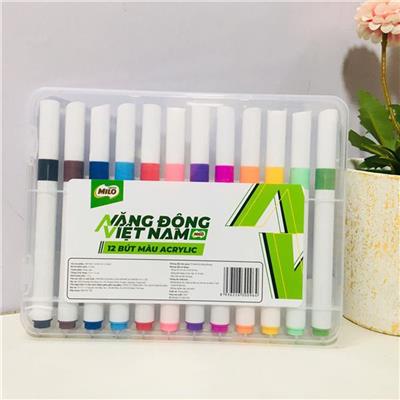 Hộp Màu Acrylic Milo 12 Cây