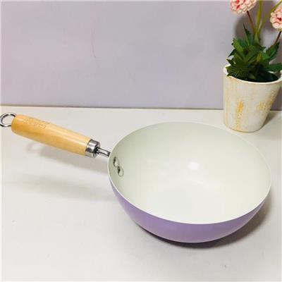 Chảo Thép Sâu Lòng Tráng Ceramic GREEN COOK 20cm GCP252-20IH Tay Cầm Gỗ, Đáy Từ - MÀU TÍM  Chao Thep Sau Long Trang Ceramic GREEN COOK 20cm GCP252-20IH Tay Cam Go, Day Tu - MAU TIM