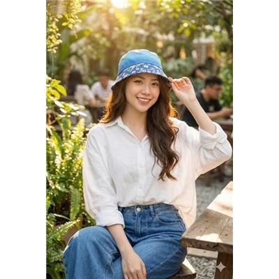 Nón BUCKET HOA XANH Cho Nữ (Kotex)