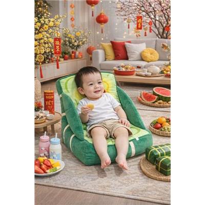 Sofa BÁNH CHƯNG XANH Huggies Nhồi Bông Mềm Mịn Cho Bé + PHỤ PHÍ 10 NGÀN