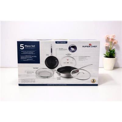 Bộ Chảo Đa Năng Super Chef Titan 3 Lớp 5 Món Siêu Bền, Không Gỉ, Không Trầy Xước SC_TLB2128