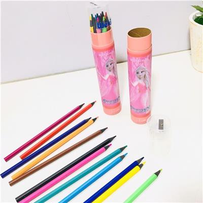 Ống 12 Bút Chì Màu Frozen Cho Bé Gái - Kèm Đồ Chuốc (Gọt) - WEIKI IQ  Ong 12 But Chi Mau Frozen Cho Be Gai - Kem Do Chuoc (Got) - WEIKI IQ