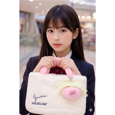 Túi Tote Mini VẢI LÔNG THỎ Quai Đan Cho Nữ (TRẮNG HỒNG - HAZELINE)  Tui Tote Mini VAI LONG THO Quai Dan Cho Nu (TRANG HONG - HAZELINE)